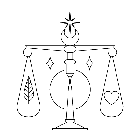 Icône stylisé du signe astrologique de la Balance