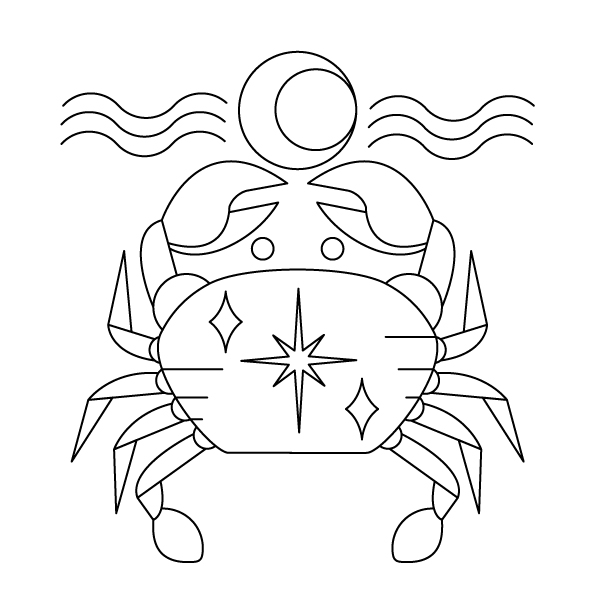 Icône stylisé du signe astrologique du Cancer