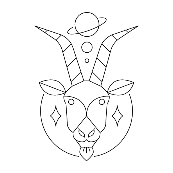 Icône stylisé du signe astrologique du Capricorne