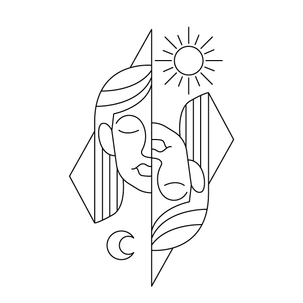 Icône stylisé du signe astrologique des Gémeaux