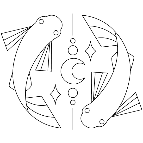 Icône stylisé du signe astrologique du Poisson