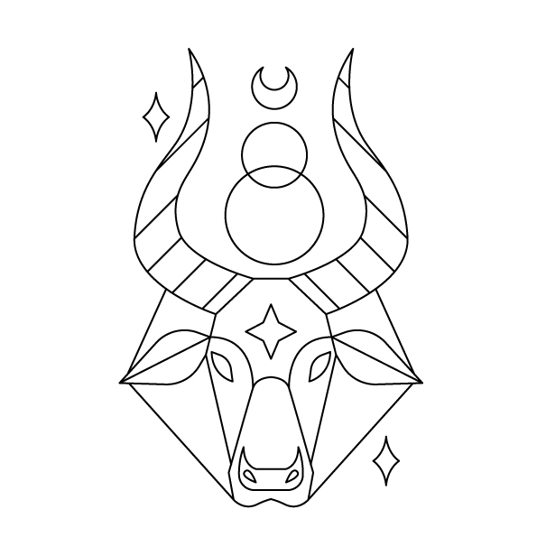 Icône stylisé du signe astrologique du Taureau