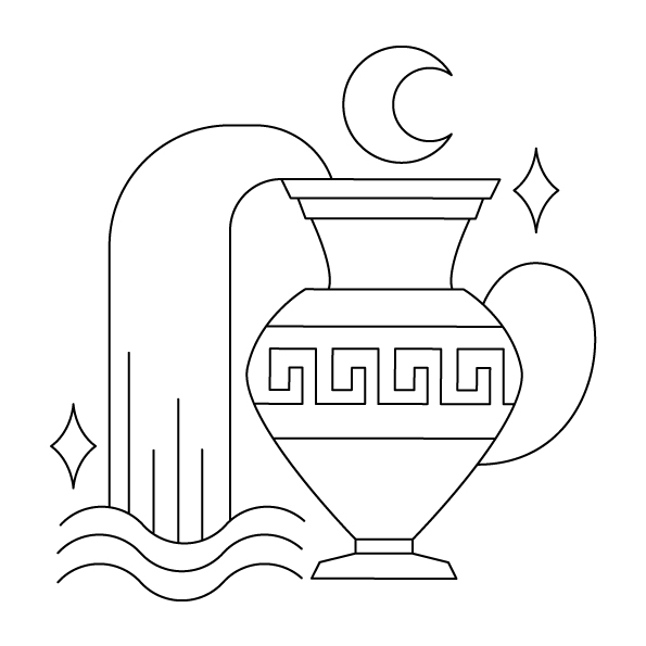 Icône stylisé du signe astrologique du verseau