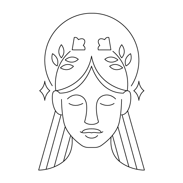 Icône stylisé du signe astrologique de la vierge