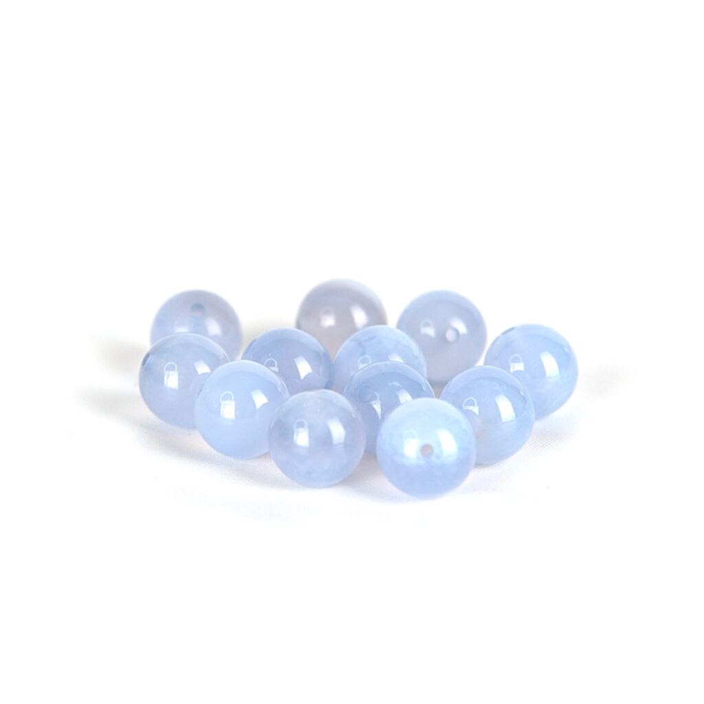 Perles Calcédoine Bleue