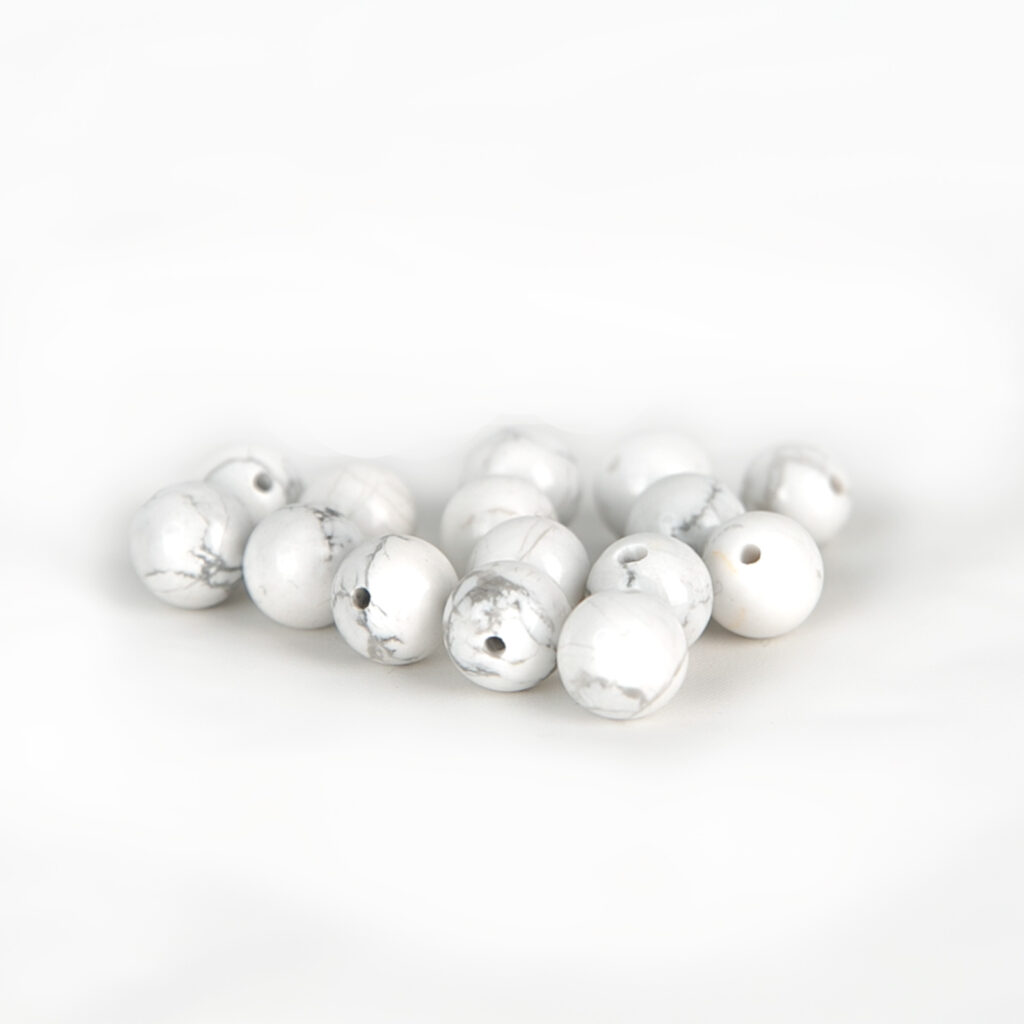 lot Perles Howlite pour bijoux DY apaisement et équilibre taille personnalisée taille 4 mm ou 8 mm