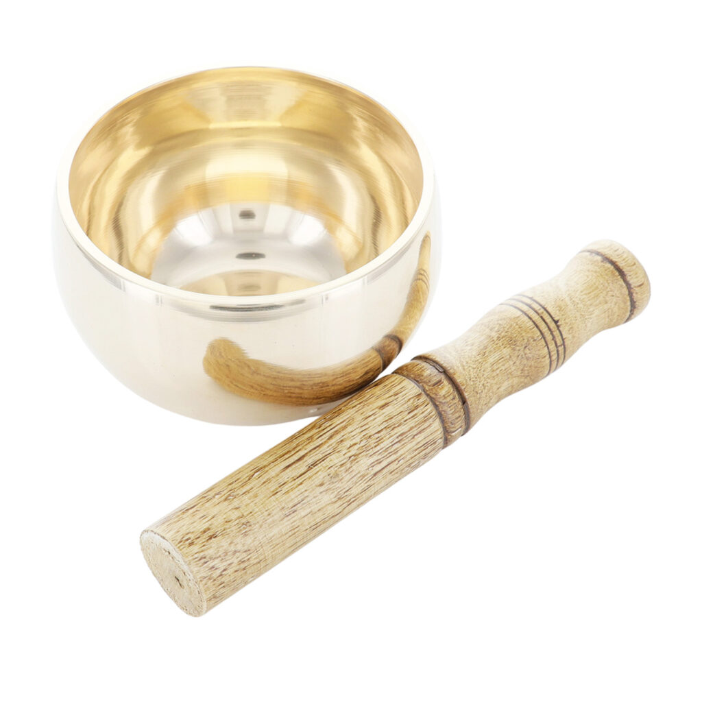 Bol chantant Tibetain traditionnel en laiton Ø 8,5 cm, poids 450 g