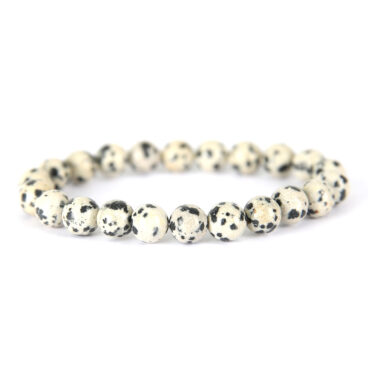 Bracelet femme 4 mm porté JASPE DALMATIEN