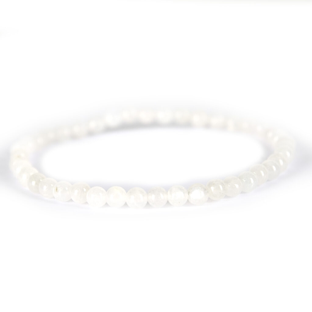 Bracelet perles mineraux 4 mm femme cristal de Roche