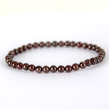 Bracelet perles mineraux 4 mm femme Grenat rouge