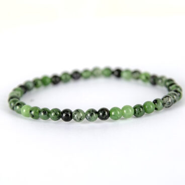 Bracelet perles mineraux 4 mm femme JAde nephrite