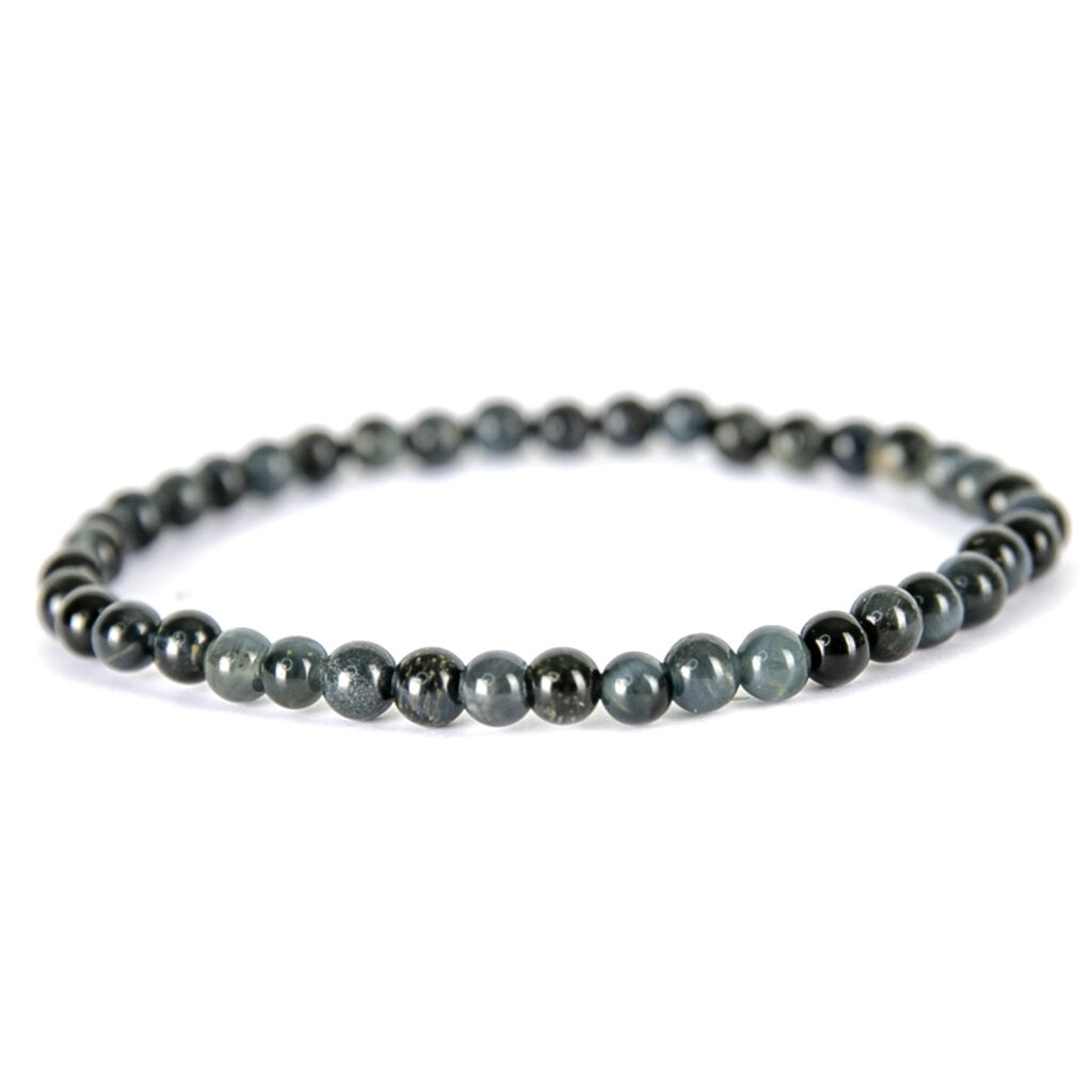 Bracelet perles mineraux 4 mm femme Oeil de Faucon
