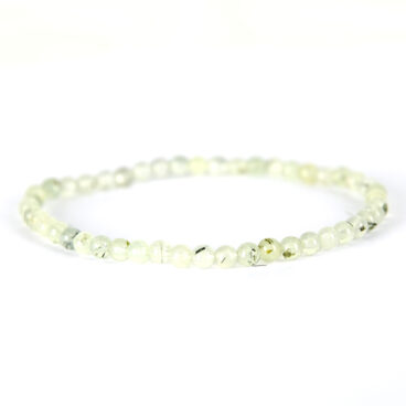 Bracelet perles mineraux 4 mm femme Préhnite