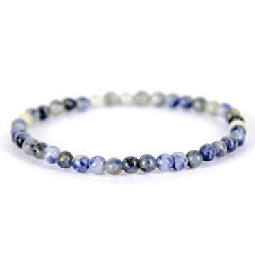 Bracelet perles mineraux 4 mm femme Sodalite