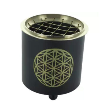 BRÛLE ENCENS NOIR A GRILLE FLEUR DE VIE