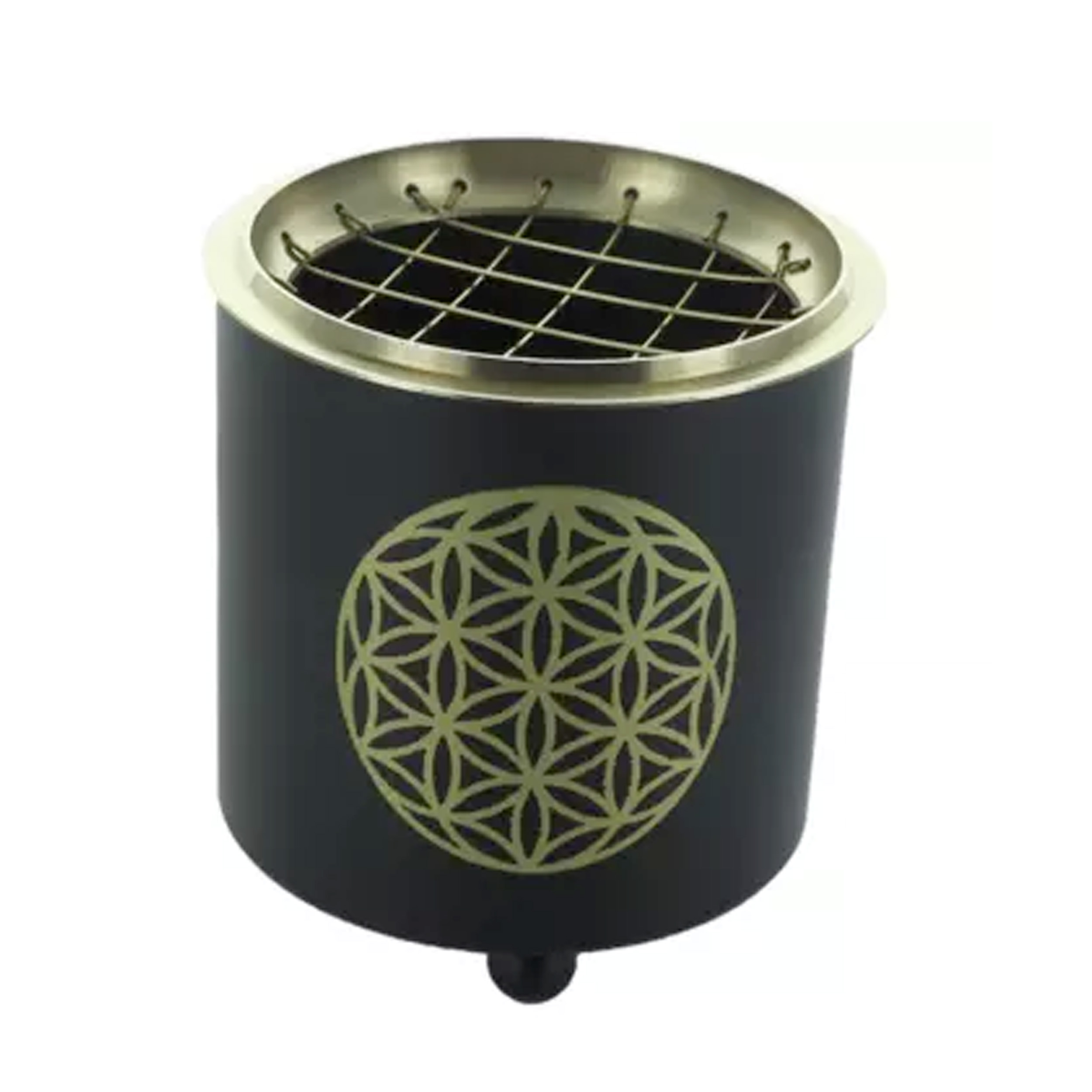 BRÛLE ENCENS NOIR A GRILLE FLEUR DE VIE