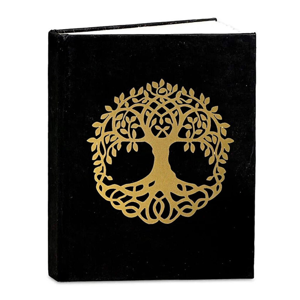 Carnet de note Arbre de vie noir en papier Lokta petit modele couverture