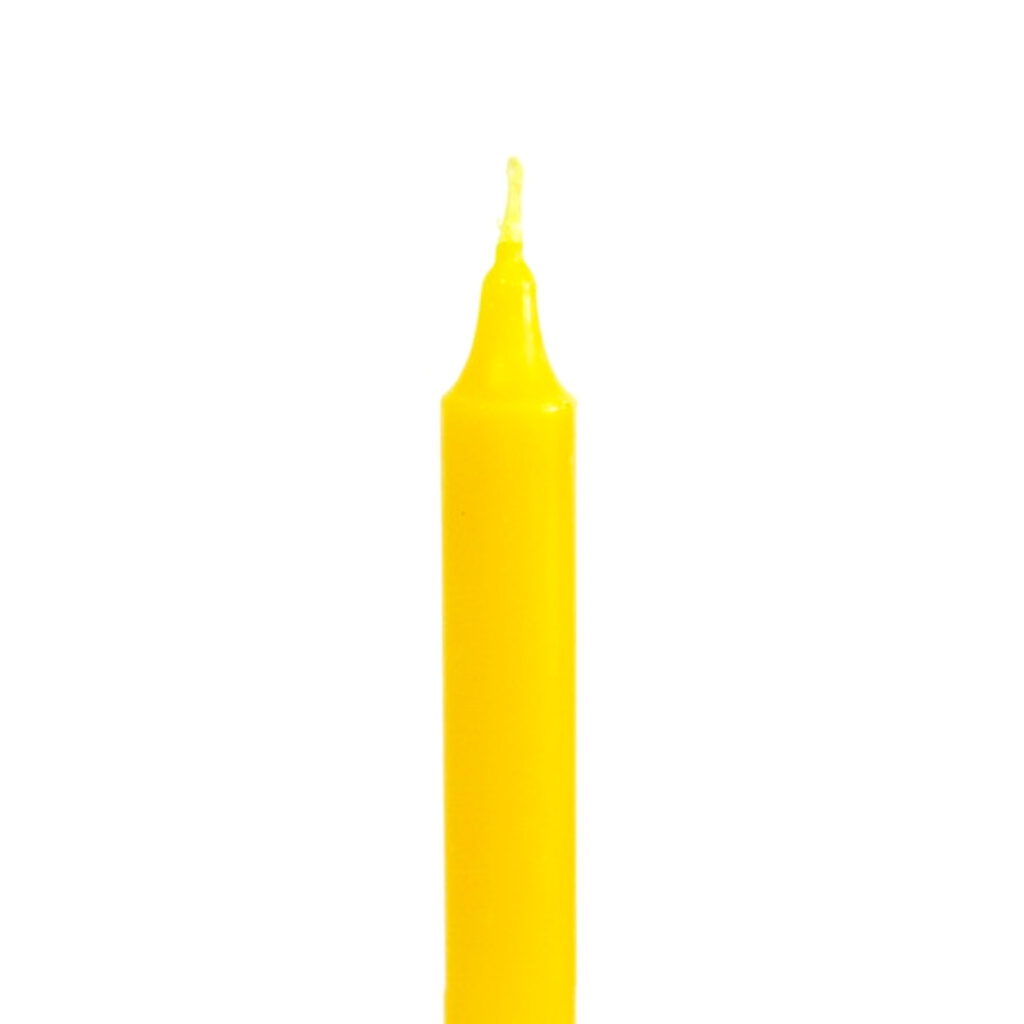 Chandelle 23 cm cire naturelle teinté dans la masse rites et rituels JAUNE1_