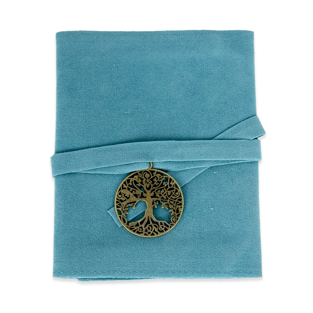ETUI TISSU POUR ORACLES TAROTS DIVINATION BLEUboite-carte17