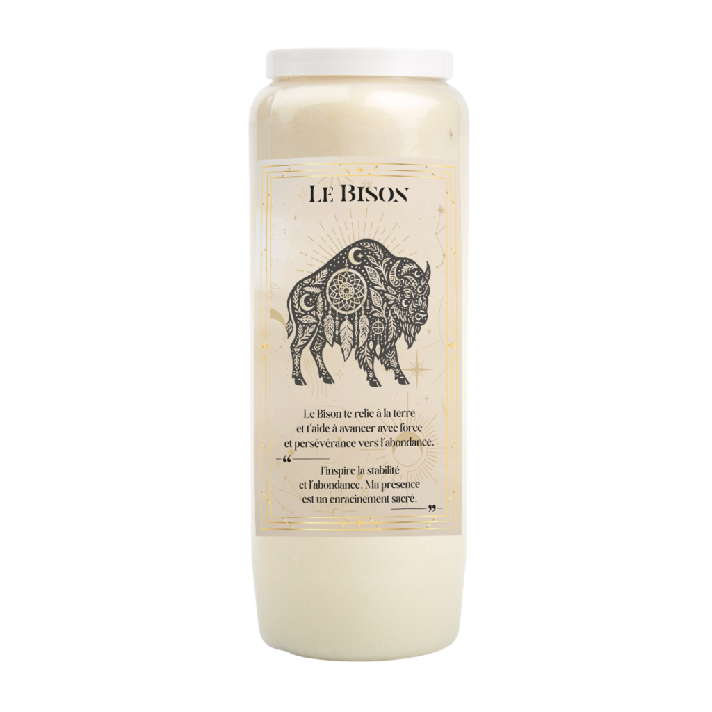 neuvaine bison abondance ancrage bougie neuvaine bison prospérité animal totem bison force stabilité bougie ésotérique bison énergie terrestre