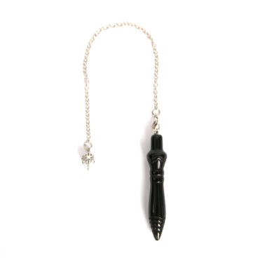 Pendule de thot véritable en pierre naturelle Obsidienne noire