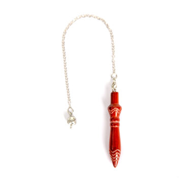 Pendule de thot véritable en pierre naturelle Jaspe Rouge