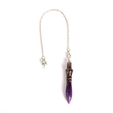 Pendule de thot véritable en pierre naturelle Améthyste foncée