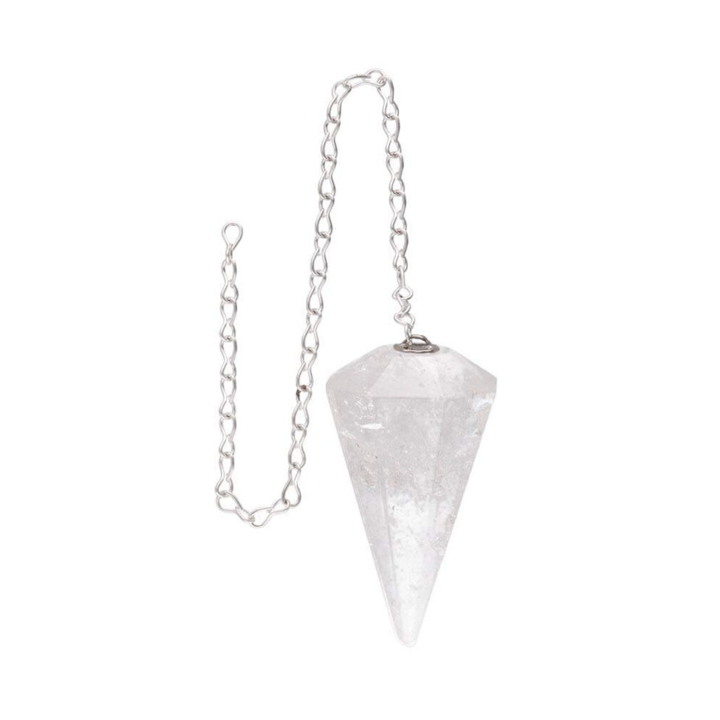 Pendule facettes pierre naturelle Cristal de roche