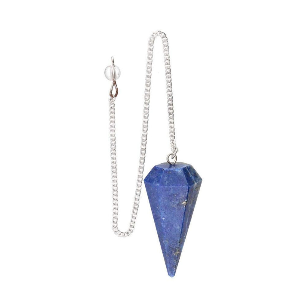 Pendule facettes pierre naturelle lapis lazuli