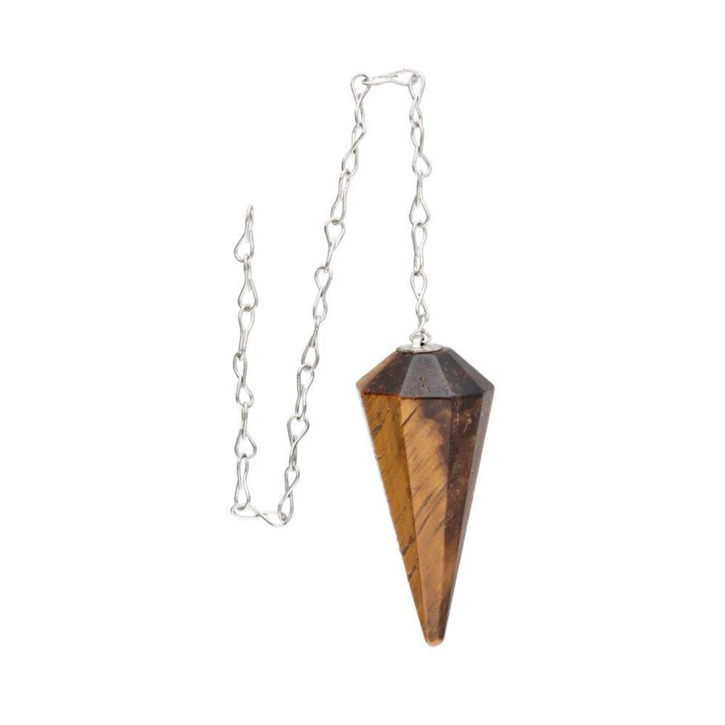 Pendule facettes pierre naturelle Oeil de Tigre 1