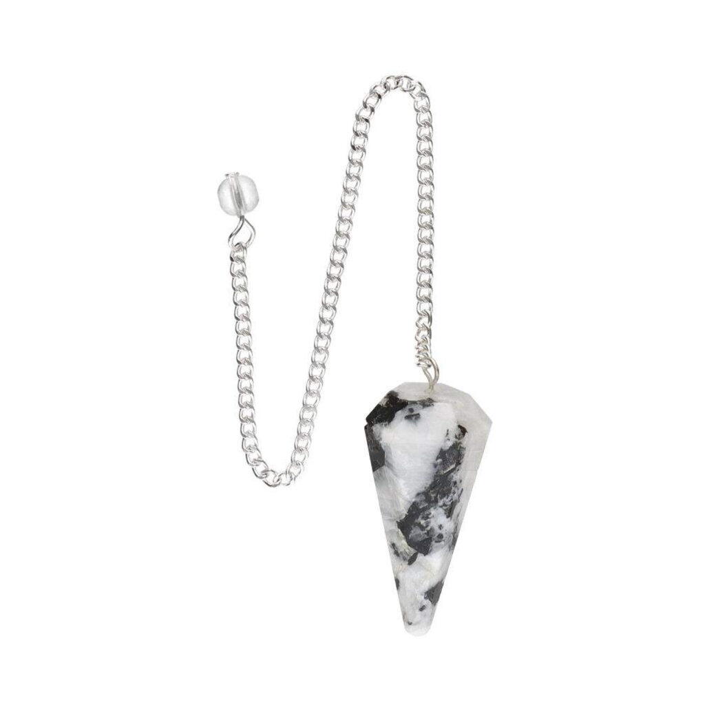 Pendule facettes pierre naturelle Pierre de lune1
