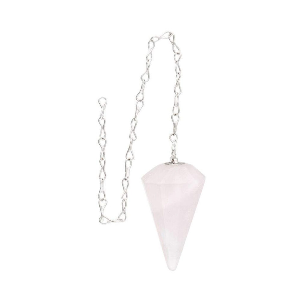 Pendule facettes pierre naturelle Quartz Rose