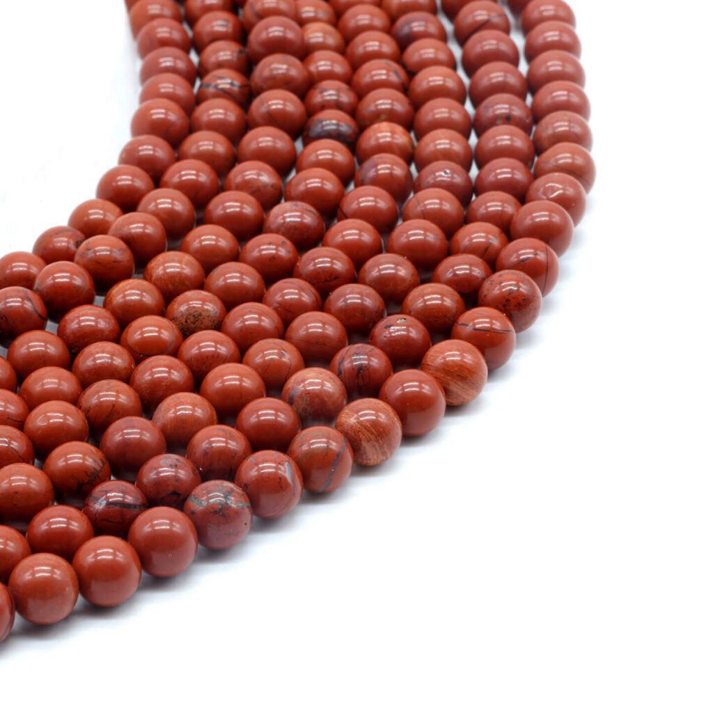 perles 4mm _ 8 mm JASPE ROUGE