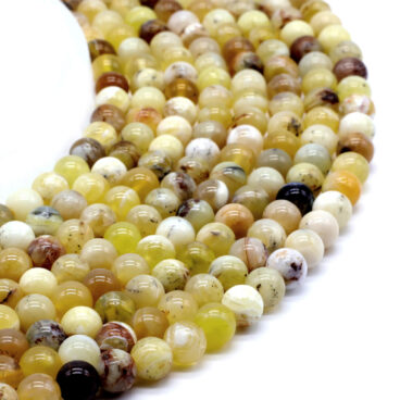 perles 4mm _ 8 mm OPALE JAUNE