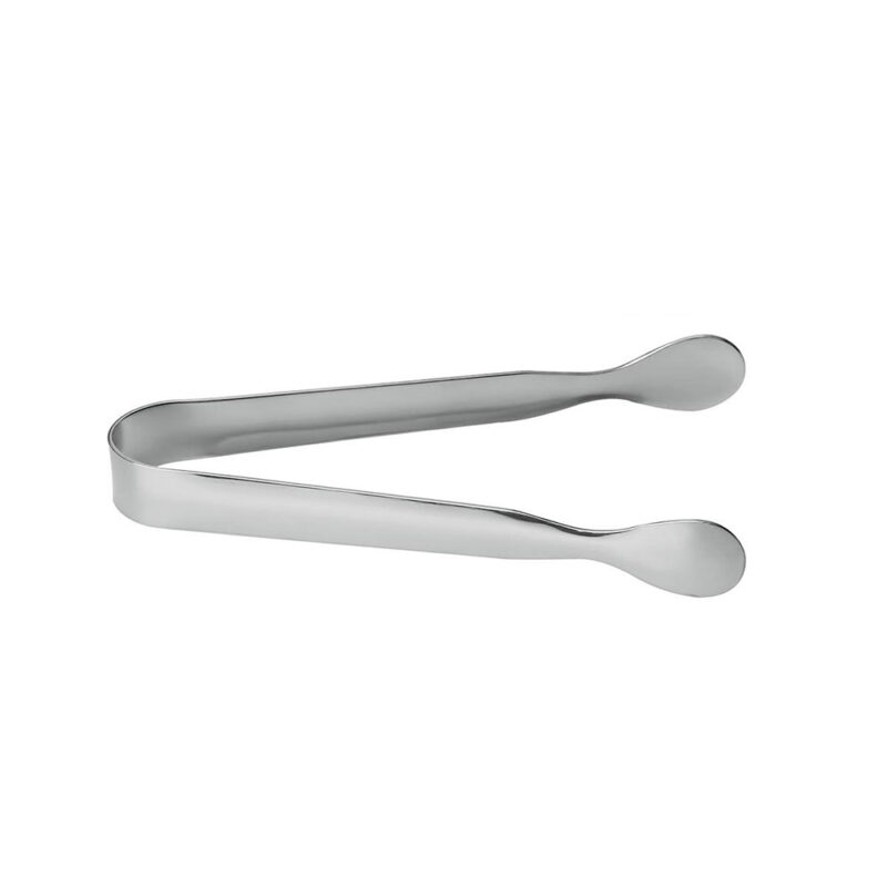 pince à charbon ou sucre couleur acier petit modèle 11 cm