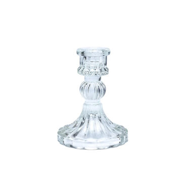 Bougeoir en verre pour bougie de table 8x10cm