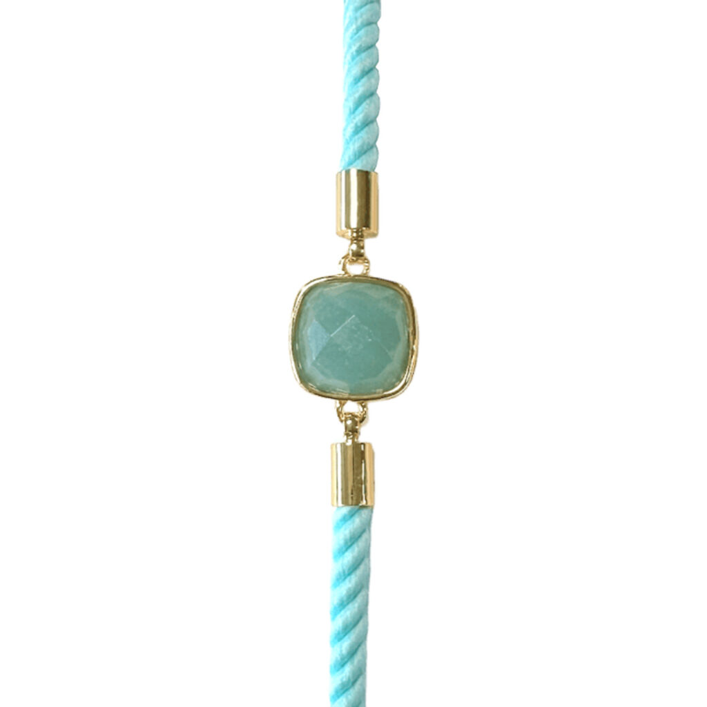 Bracelet corde ajustable zoom Amazonite