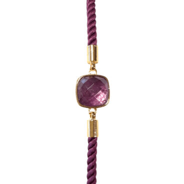 Bracelet corde ajustable zoom améthyste