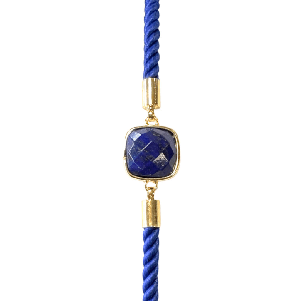 Bracelet corde ajustable zoom lapis lazuli