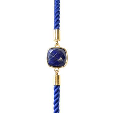Bracelet corde ajustable zoom lapis lazuli