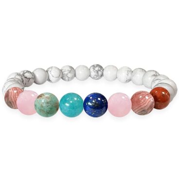 Bracelet Spirituel Chemin de Vie en Howlite personnalisé apaisement et équilibre