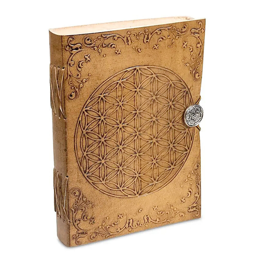 CARNET CUIR FLEUR DE VIE couverture