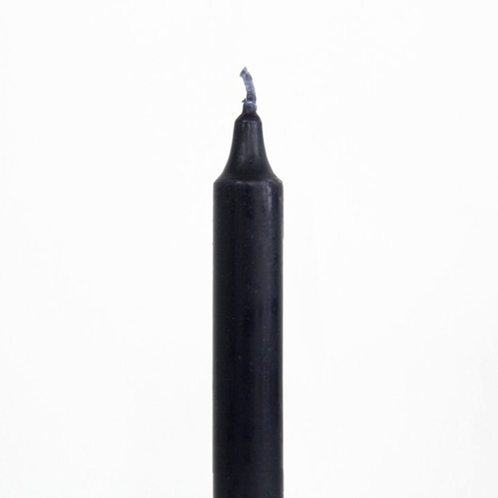 Chandelle 23 cm cire naturelle teinté dans la masse rites et rituels NOIRE