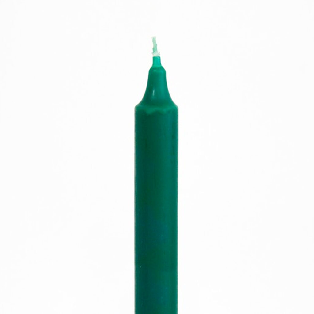 Chandelle 23 cm cire naturelle teinté dans la masse rites et rituels VERT FONCÉ1