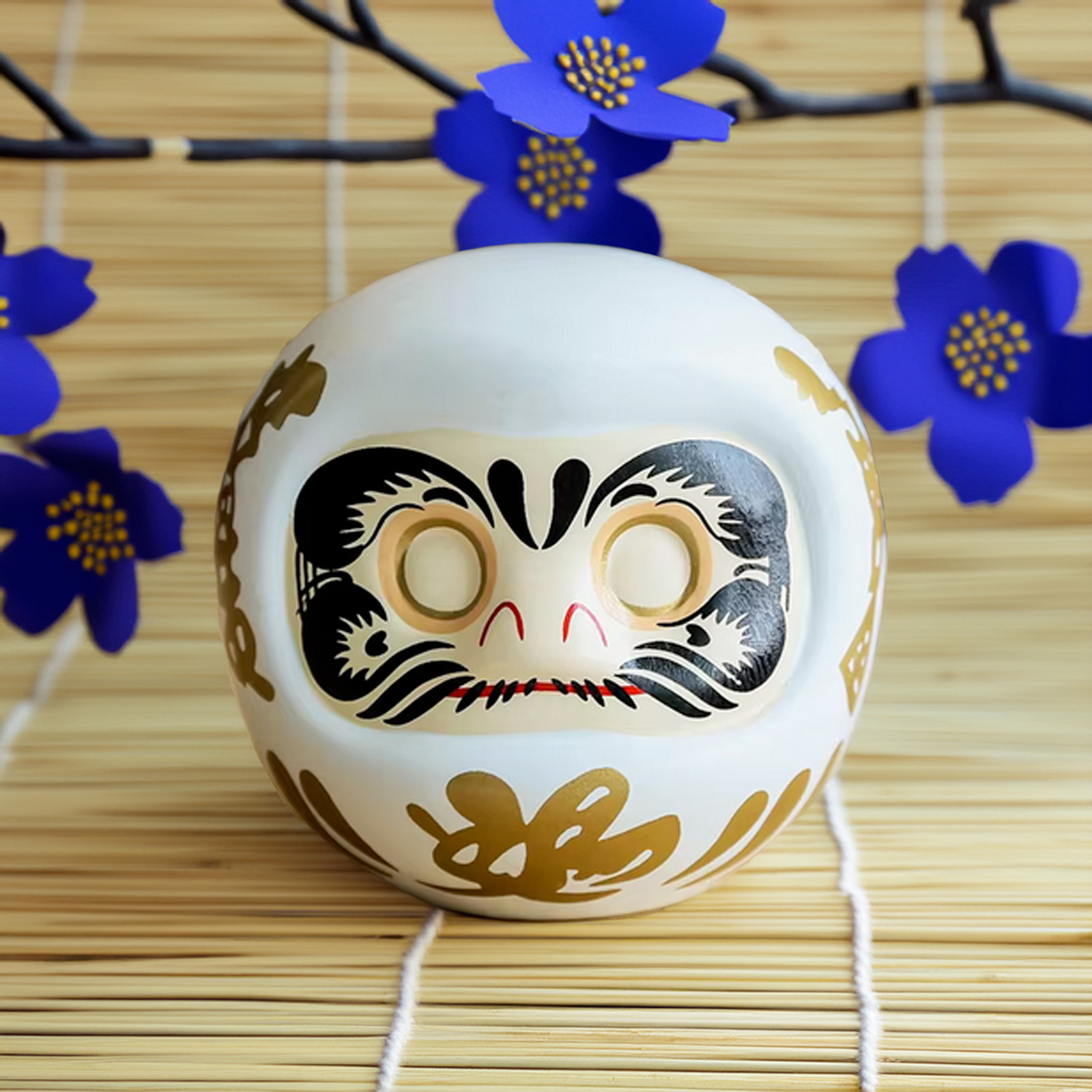Daruma grand modele tirelire blanc1
