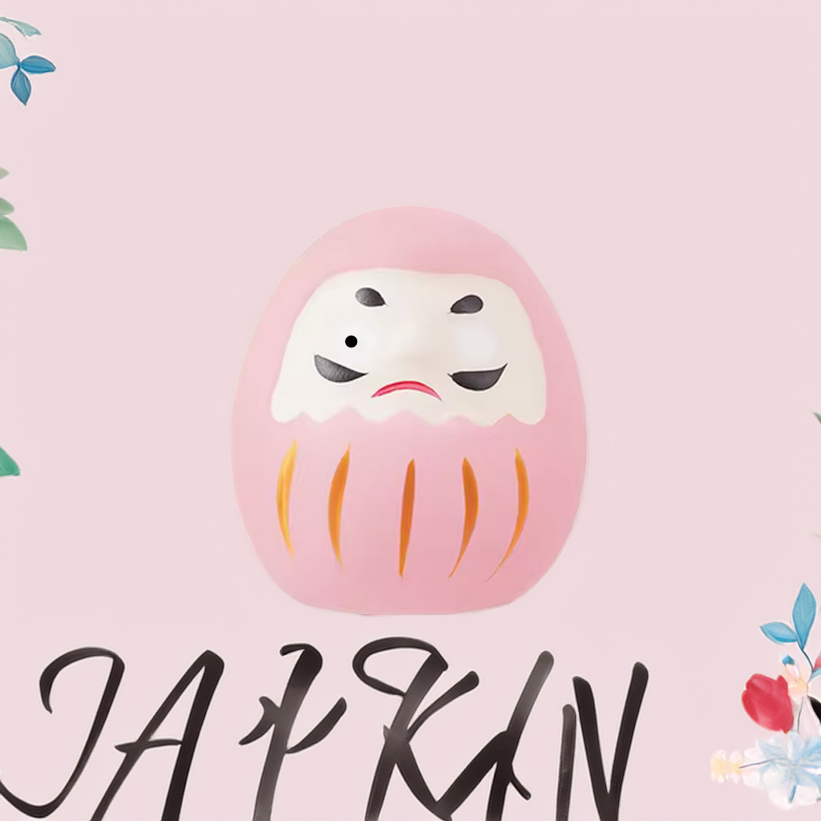 Daruma japonnais enfant fond Kawaii petit modèle rose 1 oeil coloré