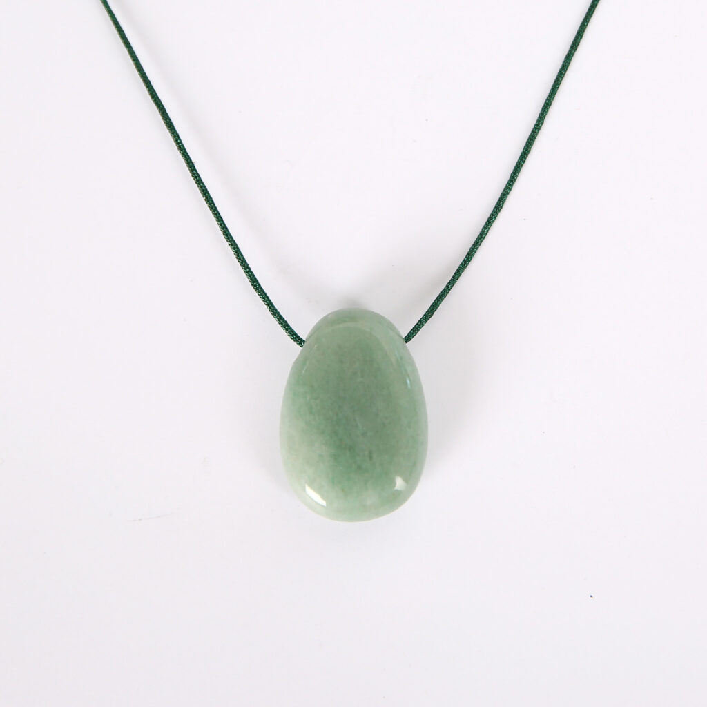 Pendentif ovale aventurine verte pierre naturelle