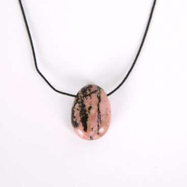 Pendentif ovale rhodonite pierre naturelle