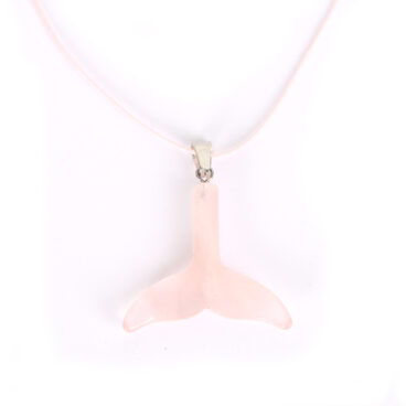 Pendentif queue de baleine enfant quartz Rose