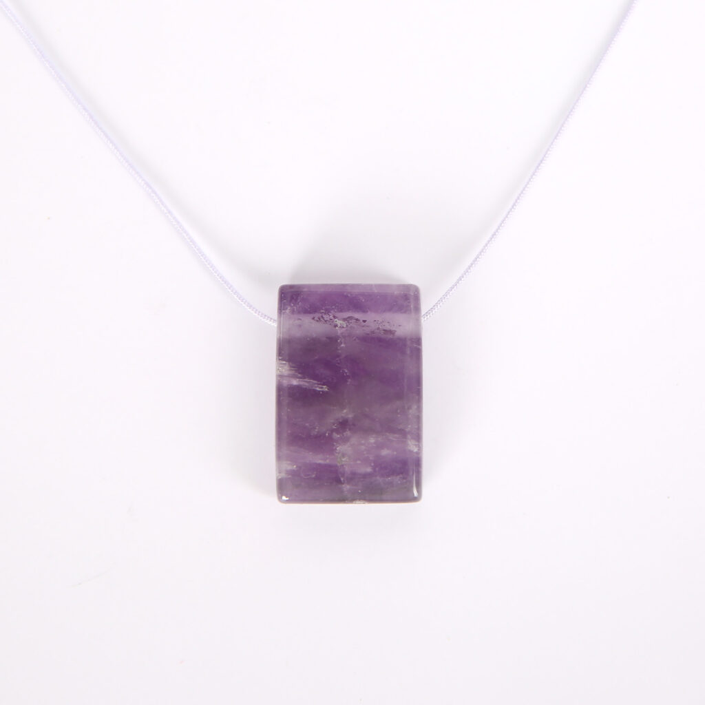 pendentif rectangle améthyste naturelle